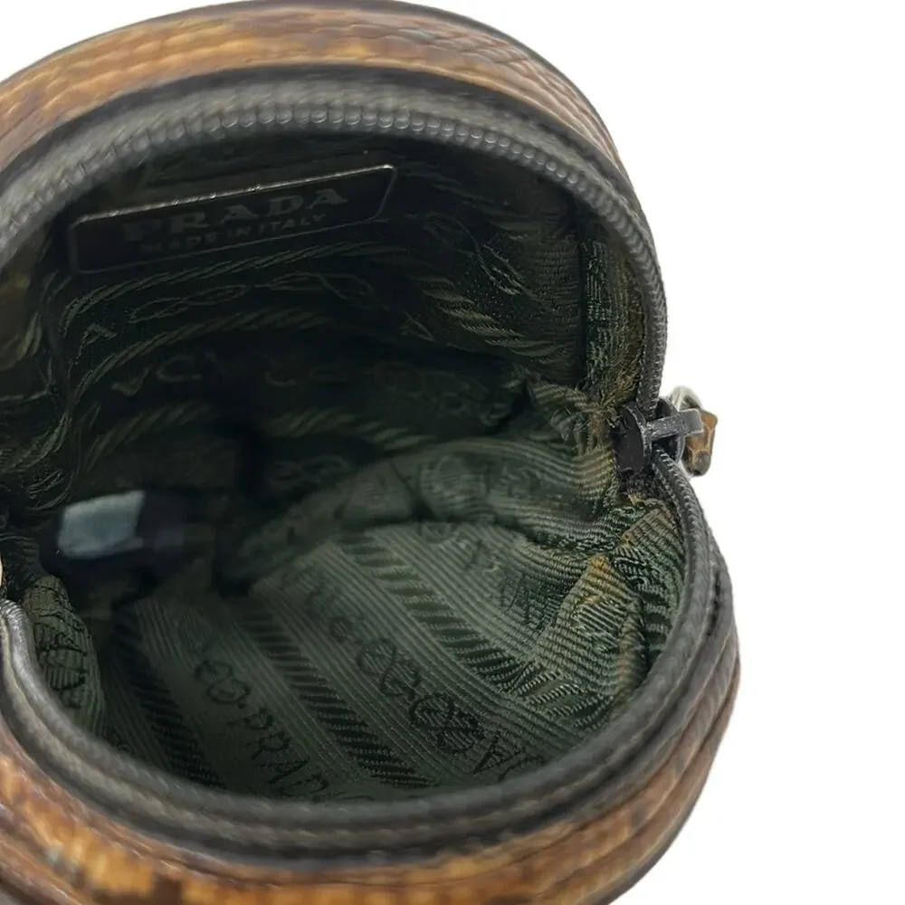 Prada Coin Case Brown Dark Brown